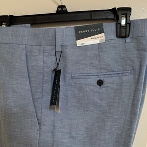 Perry Ellis Sky Blue Regular Fit Trousers